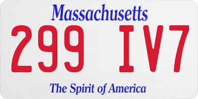 MA license plate 299IV7