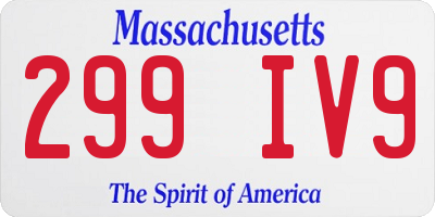 MA license plate 299IV9