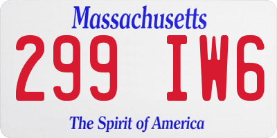 MA license plate 299IW6