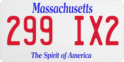 MA license plate 299IX2