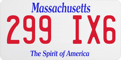MA license plate 299IX6