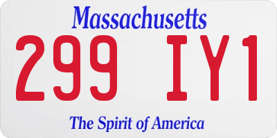 MA license plate 299IY1