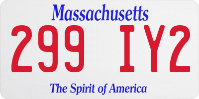 MA license plate 299IY2