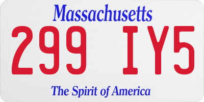 MA license plate 299IY5