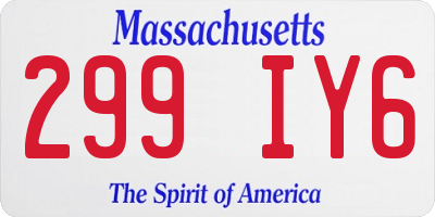 MA license plate 299IY6
