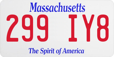 MA license plate 299IY8