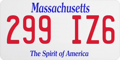 MA license plate 299IZ6