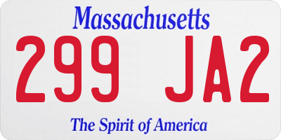 MA license plate 299JA2