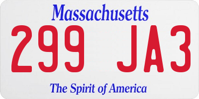 MA license plate 299JA3
