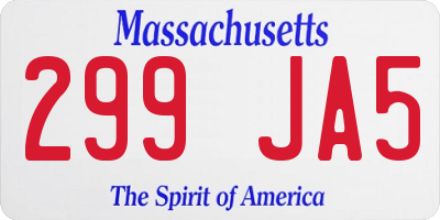 MA license plate 299JA5