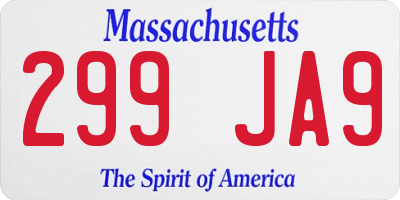 MA license plate 299JA9