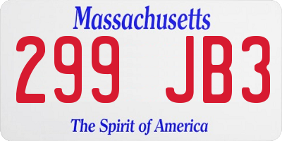 MA license plate 299JB3