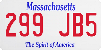 MA license plate 299JB5