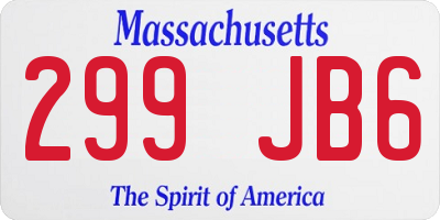 MA license plate 299JB6