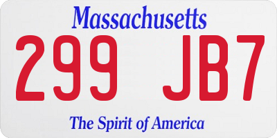 MA license plate 299JB7