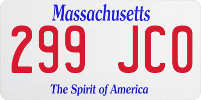 MA license plate 299JC0
