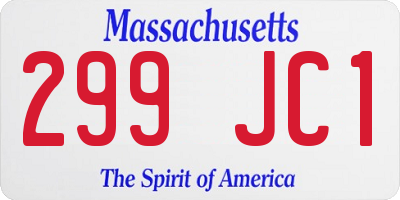 MA license plate 299JC1