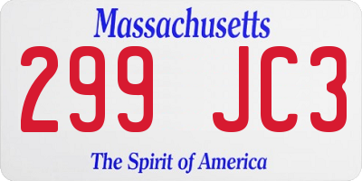 MA license plate 299JC3