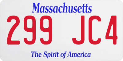 MA license plate 299JC4