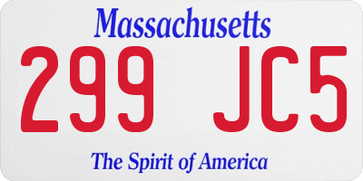 MA license plate 299JC5