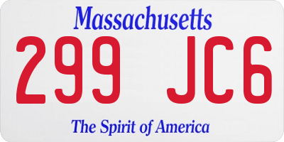 MA license plate 299JC6
