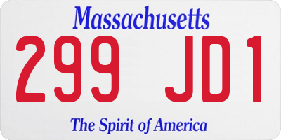 MA license plate 299JD1