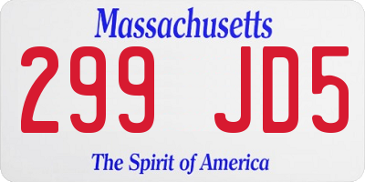 MA license plate 299JD5