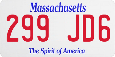 MA license plate 299JD6
