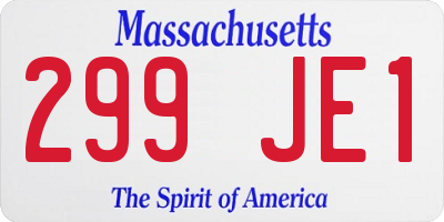 MA license plate 299JE1