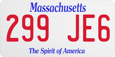 MA license plate 299JE6