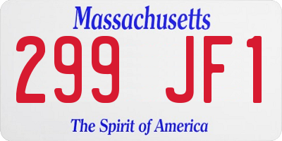 MA license plate 299JF1
