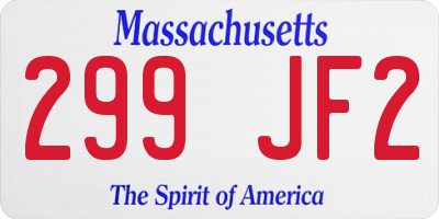 MA license plate 299JF2