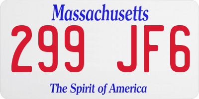 MA license plate 299JF6