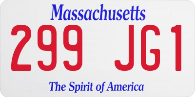 MA license plate 299JG1