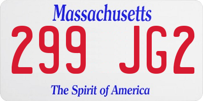 MA license plate 299JG2