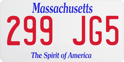 MA license plate 299JG5
