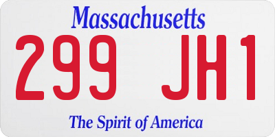 MA license plate 299JH1