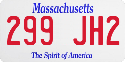 MA license plate 299JH2