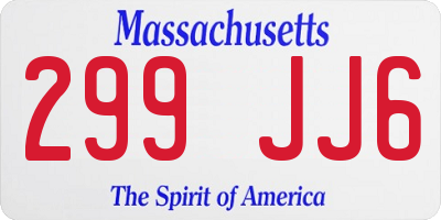 MA license plate 299JJ6