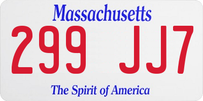 MA license plate 299JJ7