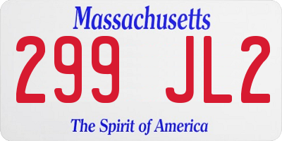 MA license plate 299JL2