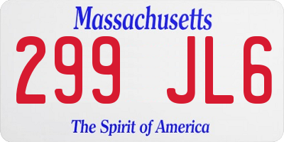 MA license plate 299JL6