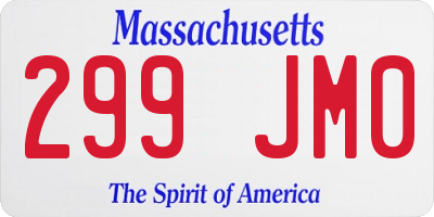 MA license plate 299JM0