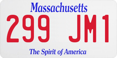 MA license plate 299JM1