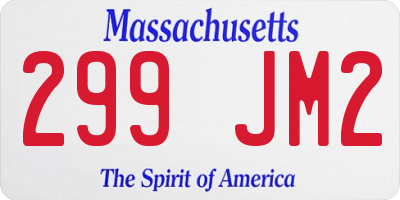 MA license plate 299JM2