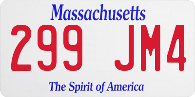 MA license plate 299JM4