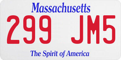 MA license plate 299JM5