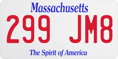 MA license plate 299JM8
