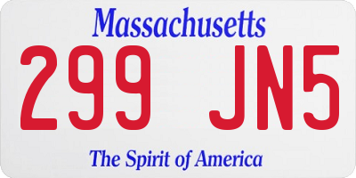 MA license plate 299JN5