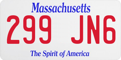 MA license plate 299JN6